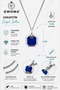 Men's Steel Necklace - Premium Quadrilateral Design with Lapis Stone Stainless Steel • Gift for Lover • Gift for Spouse Necklace - 7
