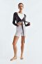 Cropped tie-front top with SoftMove™ - 3