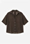 Transparent Oversize Brown Women's Shirt Gml02221 - 2