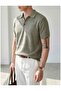Men's Textured Knit Polo Shirt, Short Sleeve Old-Money Style - 2