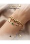 Women's Steel Charm Bracelet Premium Series with Glittering Butterfly and Heart Figures - 8
