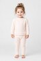 Toddlers Girl 2 Pieces Textured Pyjama Top And Bottom Set, Light Peach