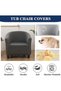 Light Grey Stretch Jacquard Bucket Chair Cover, Soft Elastic Club Armchair Slipcover Protective Furniture Shield - 2
