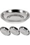 Tray - Round Plates - 6 Pieces - 18 cm - Stainless Steel - Ideal for Barbecue - Suitable for Home Use
