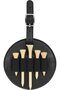 Golf Tee Organizer - Black Leather Bag Holder with 5 Wooden Tees - Portable and Durable Golf Accessory - Perfect Gift for Men - Golf Bag Organizer