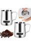 2-Pack 600 ml Stainless Steel Milk Frothers with Temperature Control, Silver Coffee Accessories