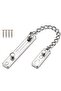 Door chain - Chain door security lock - Stainless steel - Anti-theft push bolt - With screws - Home front door security - Silver