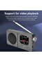 2.01-inch screen AM FM video radio with Bluetooth speaker, rechargeable digital shortwave MP3/MP4 player, speaker, and headphone jack - 3