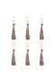 A set of 6 wooden napkin rings adorned with inlaid beads, featuring a natural style, perfect for weddings. - 2