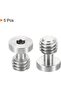 3/8"-16mm Threaded Quick-Release Camera Tripod Screws 5-Pack Stainless Steel Hexagonal Slotted SLR Accessories Silver - 3