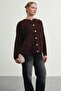 Women's Soft Plush Look Beard Knitwear Cardigan Jacket