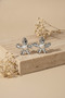 Floral Motif Pearl Detailed Shiny Gray Bijuteria Earrings - 5