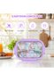 Dreamy Mermaid Kids 304 Stainless Steel Lunch Box 550ml, 3‑Compartment Removable Microwave‑Safe Inner Tray, Leak‑Proof Portable Food Container for Girls School Picnic Outdoor - 2