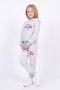 Girl's 3-Piece Printed Kangaroo Pocket Hooded Tracksuit Set - 3