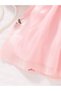 Girls Pink Embellished Organza Dress - 6