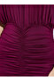 Burgundy Gathered Maxi Dress - 4