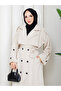 Women's Oversize Buttoned Hijab Trench Coat Rc3111 - 8