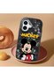 iPhone 16 Compatible Case with Camera Protection Black Silicone Couple Phone Case with Character Pattern - 2