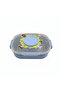 2-Section Plastic Lunch Box with Spork - 20×13 cm