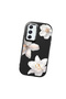 Samsung Galaxy A54 Compatible Case Camera Protective Black Silicone Couple Phone Case with Floral Pattern - 3