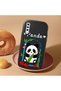 Samsung Galaxy A50S Compatible Case Camera Protective Black Silicone Couple Phone Case Panda Patterned - 2