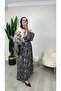 Hayal Shawl Patterned Chiffon Long Dress - 4