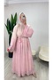 Hayal Shawl Patterned Chiffon Long Dress - 4