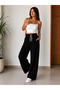 Women's Elastic Waist Tencel Modal Wide Leg Pants - 3