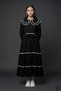 Black Girl's Lace Detailed Double Collar Polka Dot Long Dress 24753 - 2
