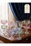 12 Piece Vestelia Colored Glass Soft Drink & Ice Cream Presentation Set – 6 Colored Stemmed Glasses & 6 Colored Ice Cream Bowls/Dessert Bowls - 7