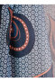 Retro Patterned Shawl - Dark Blue - 4