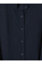 Özmarka New Season Navy Blue Belted Shirt Dress - 6