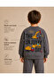 Boy's Work Machine Printed Two-Thread Brushed Top and Bottom Set - 4
