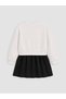 Özmarka New Season Ecru Bow Printed Girls' Dress - 4
