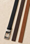 3-Piece Genuine Buffalo Leather Automatic Buckle Holeless Men's Belt Set - Black-Brown-Light Brown - 2