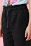 Solid Wide Leg Pants with Drawstring Waist - 5