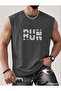 Run Printed Men's Regular Fit Crew Neck Sports Sleeveless Men's T-Shirt