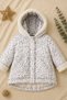 New Season Cool Fur Detailed, Zippered, Hooded Winter Plush Lined Baby Girl Coat-Mantle - 2