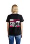 Women's Maternity Themed Printed T-Shirt with Text Character in Retro Style Casual Comfortable Fit Modern Stylish