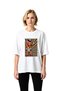 Women's Oversize T-Shirt Astronaut Printed Music Themed Relaxed Fit Round Neck Short Sleeve Casual Modern