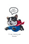 Super Dog Saves Humans Printed Men's Oversize T-Shirt - 3