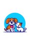 Children's T-Shirt Dog Cat Friendship Printed Round Neck Short Sleeve 100% Cotton Relaxed Fit Casual Modern - 3