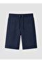 Lcwaikiki Classic Navy Blue Standard Fit Interlock Men's Shorts
