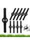 10-pack 14cm plastic replacement blades for brush cutters, accessories, black.