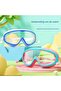 2 kids swimming goggles large frame blue. - 3