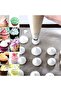 8-piece cake decorating tool set, including flower-shaped piping tips, blue and silver. - 5