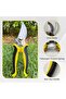 Pruning shears non-slip locking handles yellow. - 3