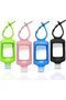 Travel Size Plastic Clear Bottles w/Silicone Sleeve, 4 Pack Refillable Empty Squeeze Containers, Lea