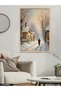 Lonely Man on a Snowy Road Single Piece Wooden Framed Painting - 4