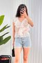 Women's Stone V-Neck Flounce Ruffle Elastic Waist Sleeveless Woven Blouse - 2